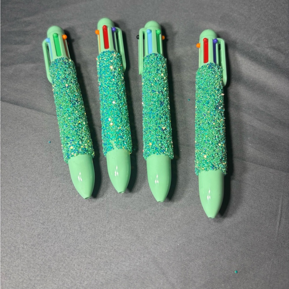 4 New Jot Green Pens with Metal Tip NWT
